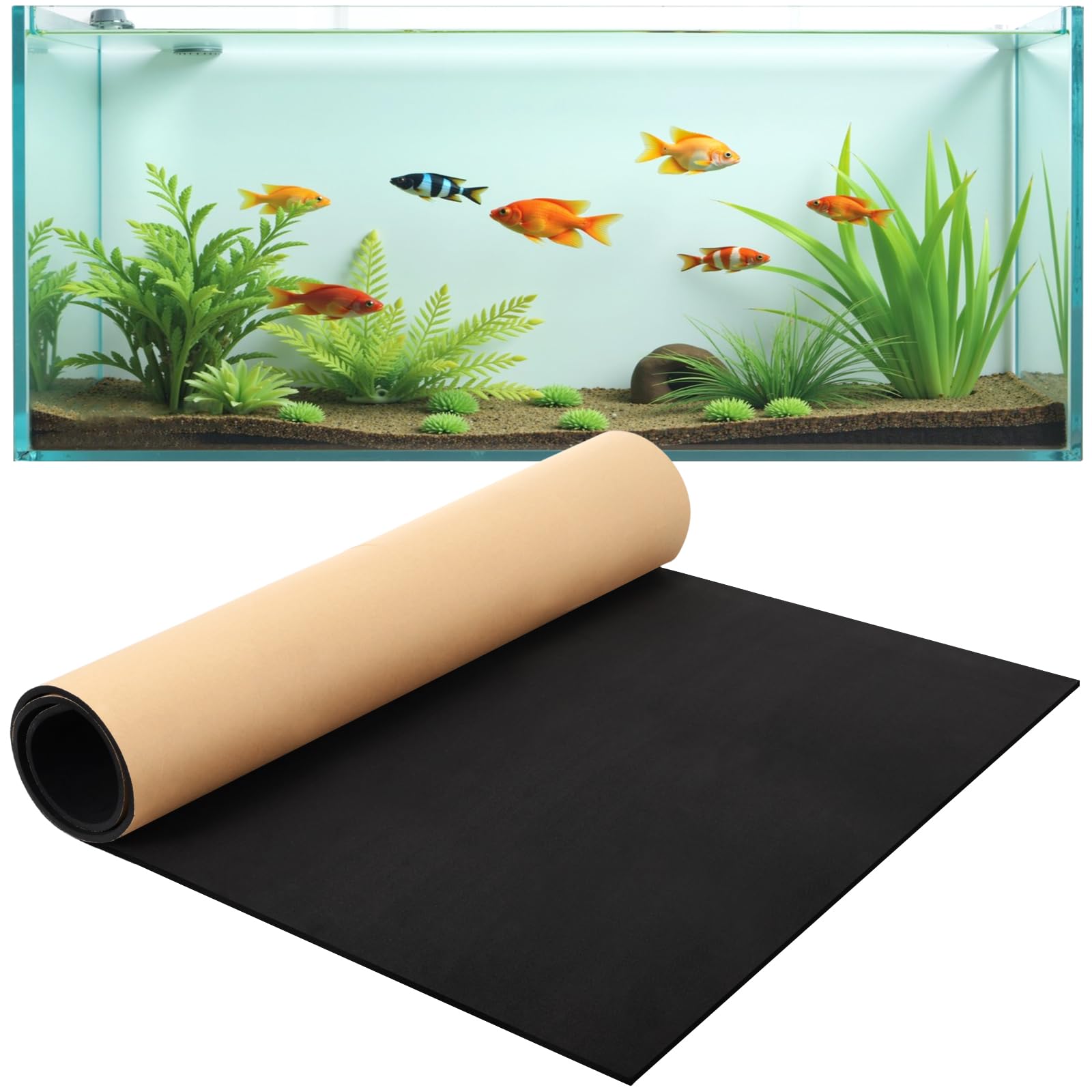 Sibosen self-leveling mat with adhesive back secures under-tank support.