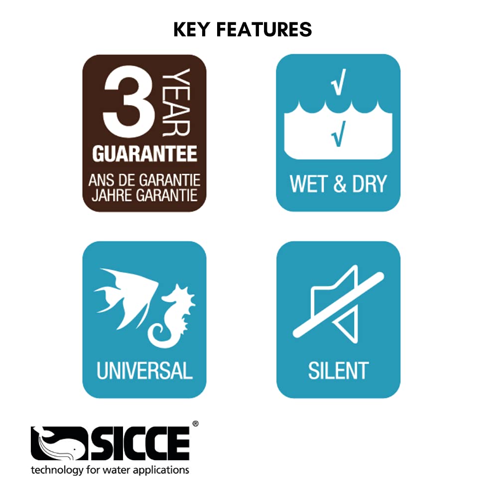 Sicce Syncra Nano 12mm inlet and outlet for compact plumbing