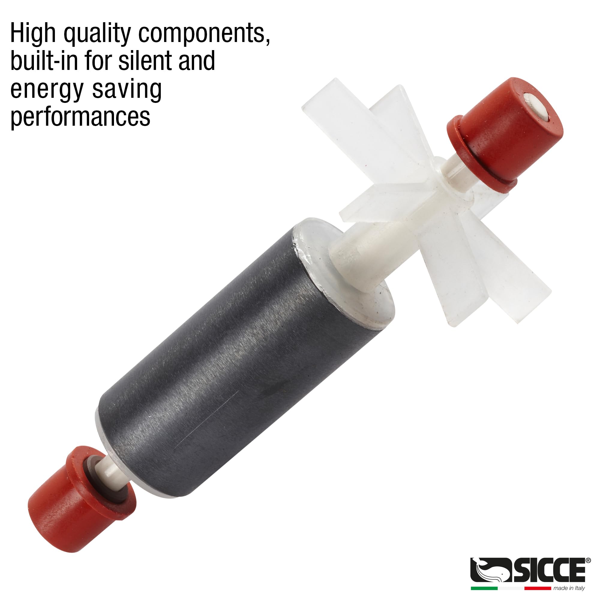 Energy-efficient 8W pump for continuous circulation.