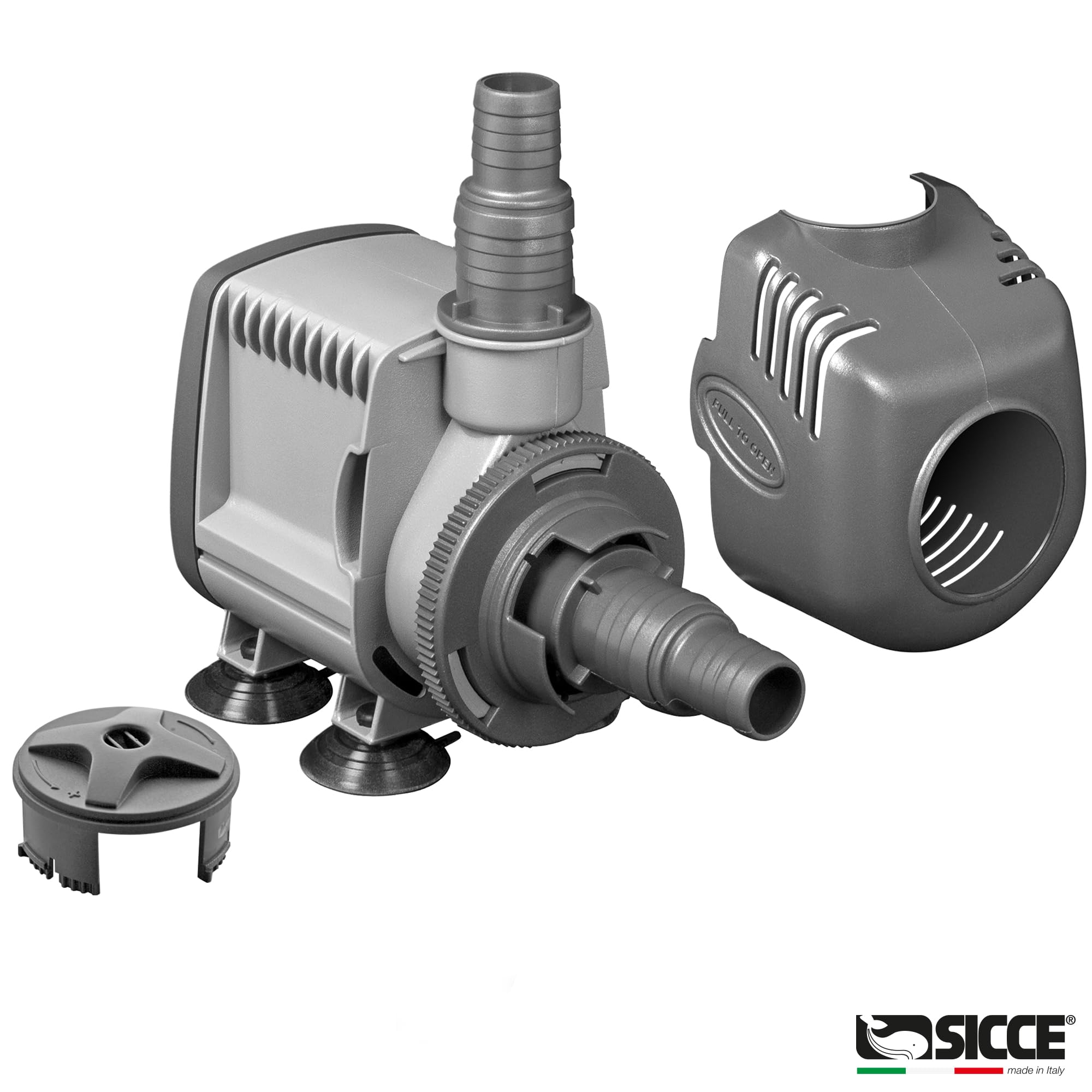 Sicce Syncra Silent 1.5 pump with taller suction cups reduce vibrations.