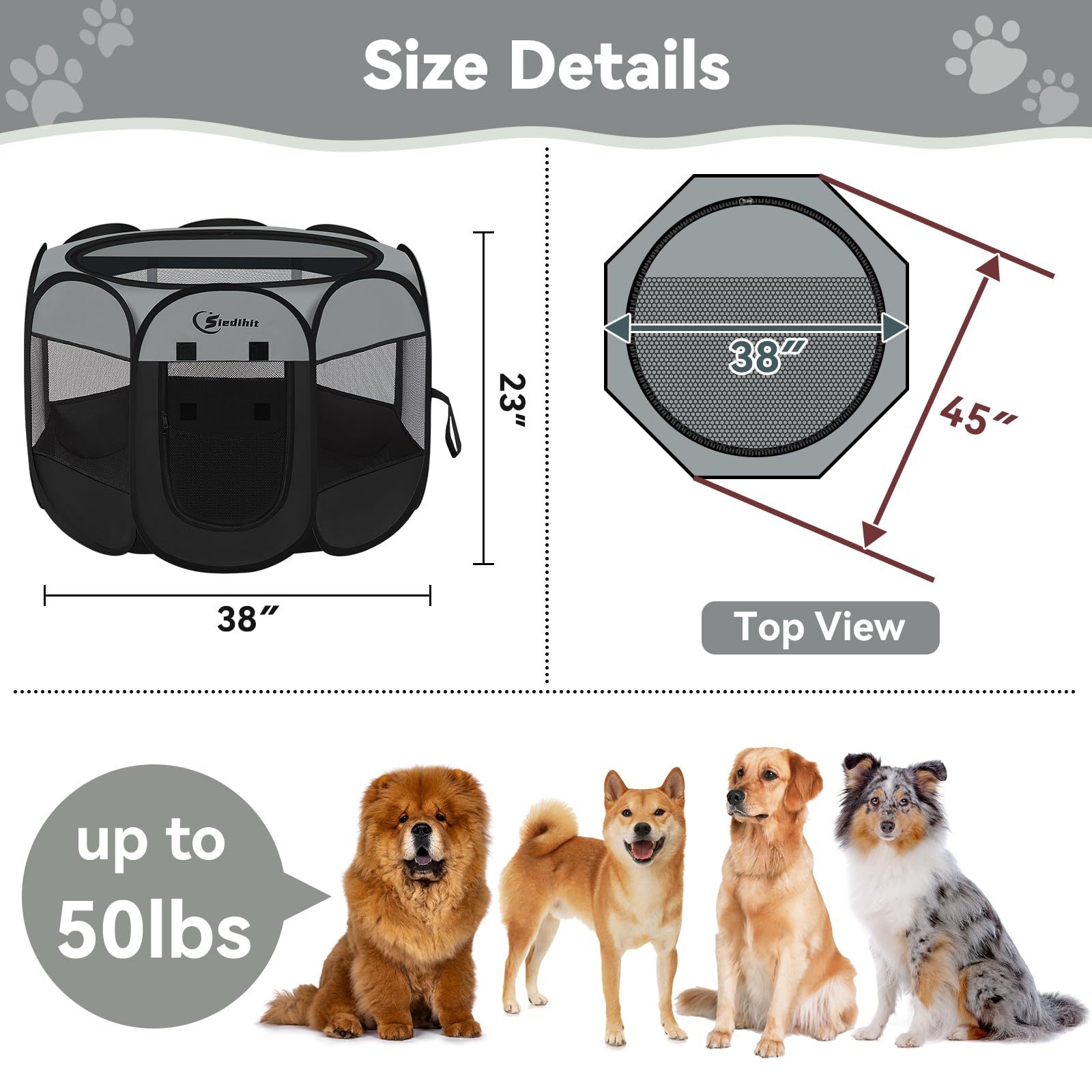 Siedihit pop-up kennel setup for fast, lightweight assembly.