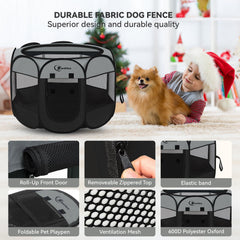 Siedihit foldable playpen stored in tote bag for portability
