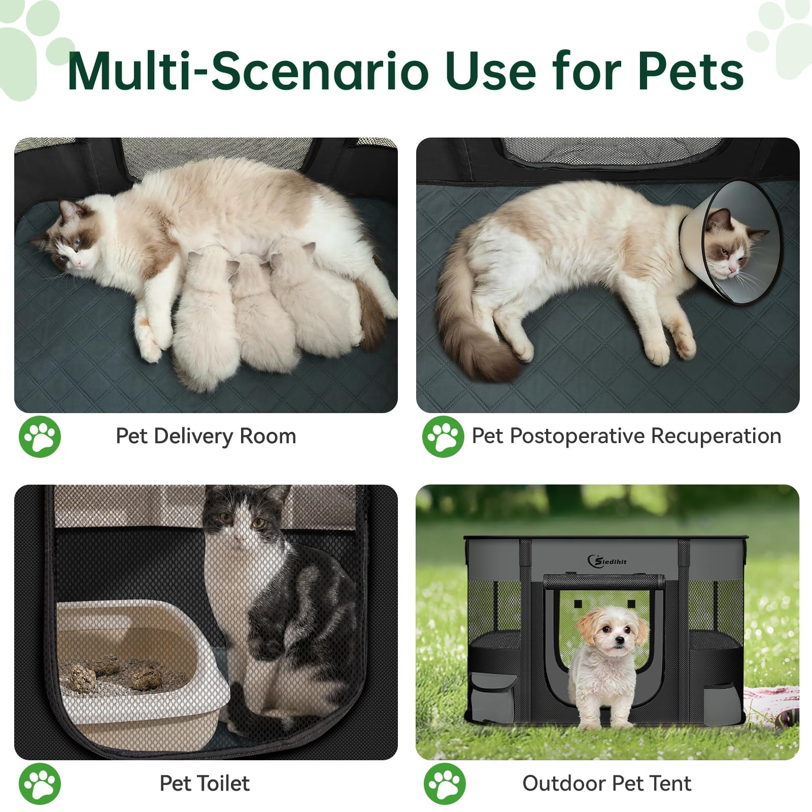 Siedihit dog and cat playpen suitable for multiple small animals.