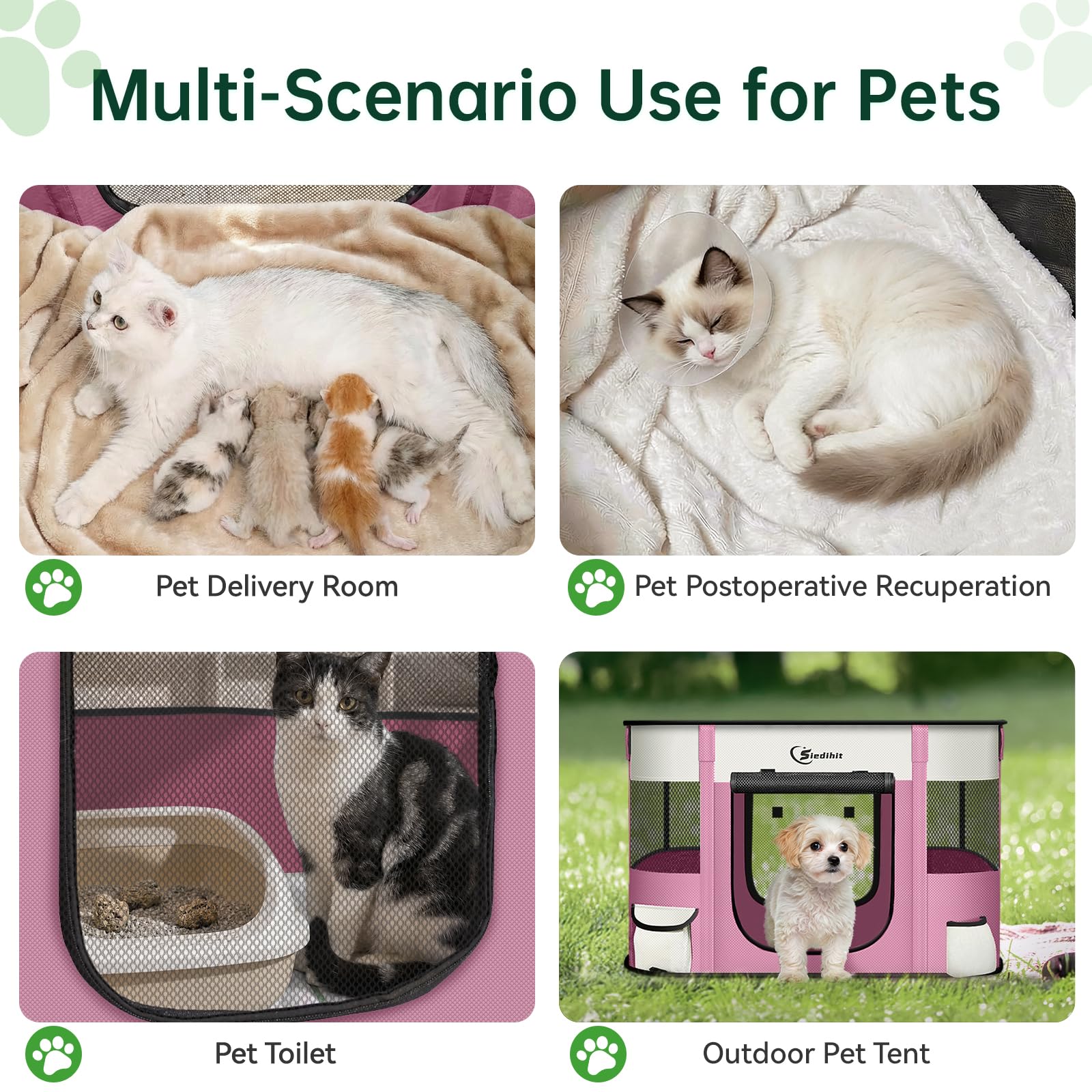 Siedihit dog playpen 360 degree mesh view for monitoring your pet.