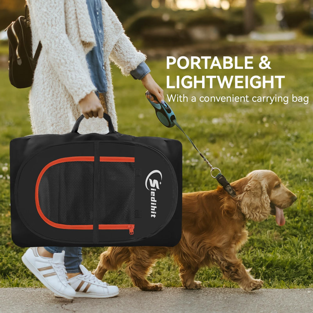 Siedihit playpen enables 360-degree pet view and supervision.