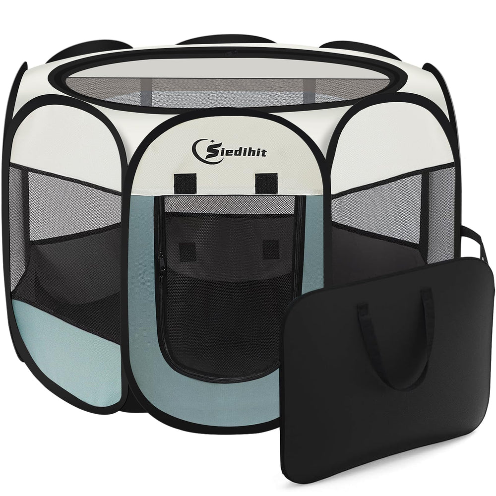Siedihit dog playpen with 8-panel side view for spacious indoor containment