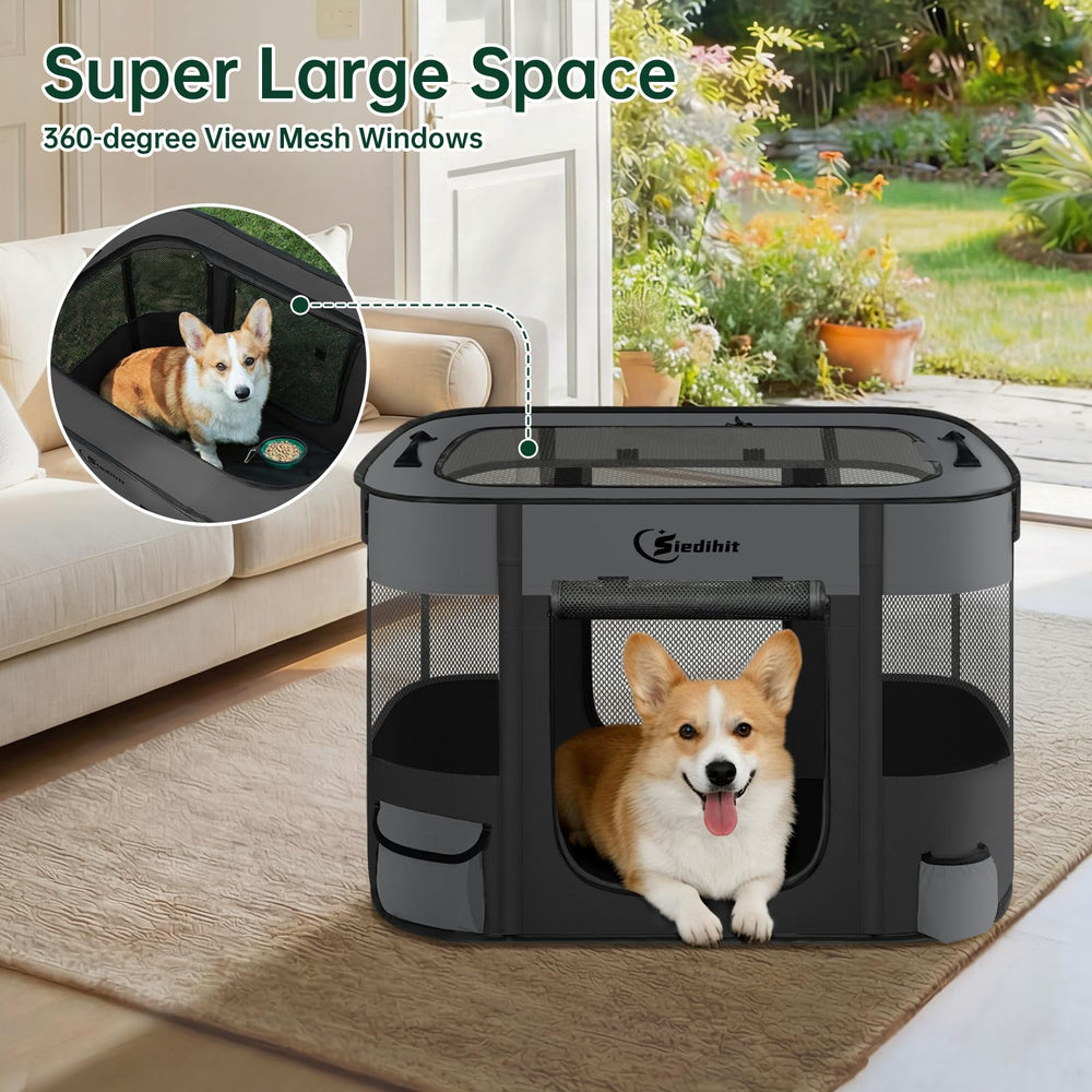 Siedihit dog playpen easy to install and store.