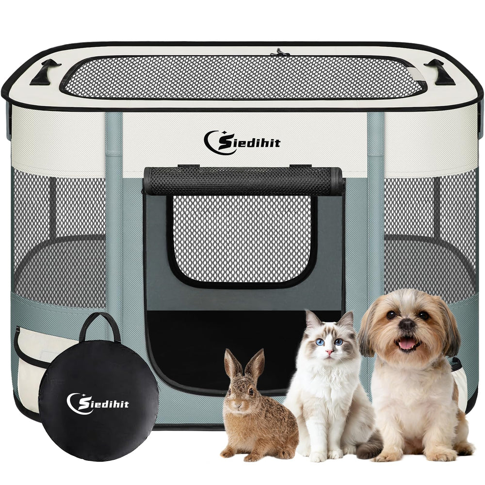 Siedihit dog playpen front view with clear visibility for pets.