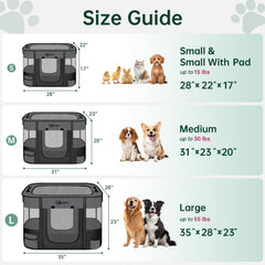 Siedihit dog playpen large dark grey folded case for travel storage