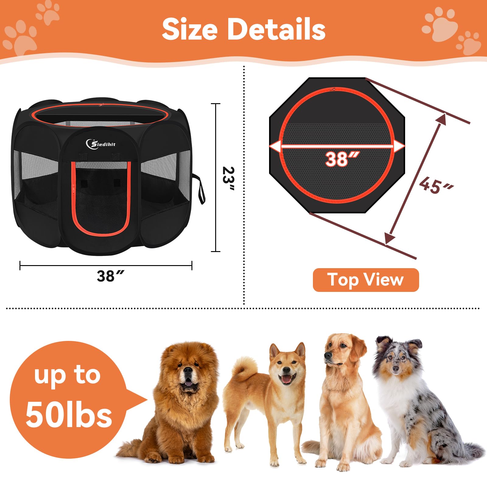 Siedihit Dog Playpen multi-pet use accommodates cats, rabbits, and small companions.