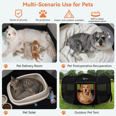 Siedihit Dog Playpen outdoor use provides shade and secure confinement.
