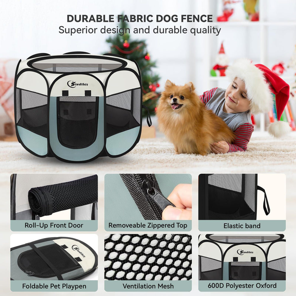 Siedihit dog playpen removable top indoor outdoor versatility