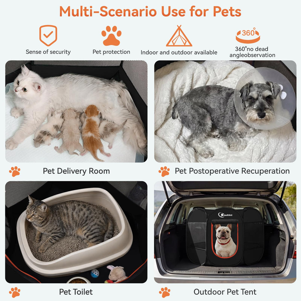 Siedihit dog playpen side entrance provides easy in-out access for pets.