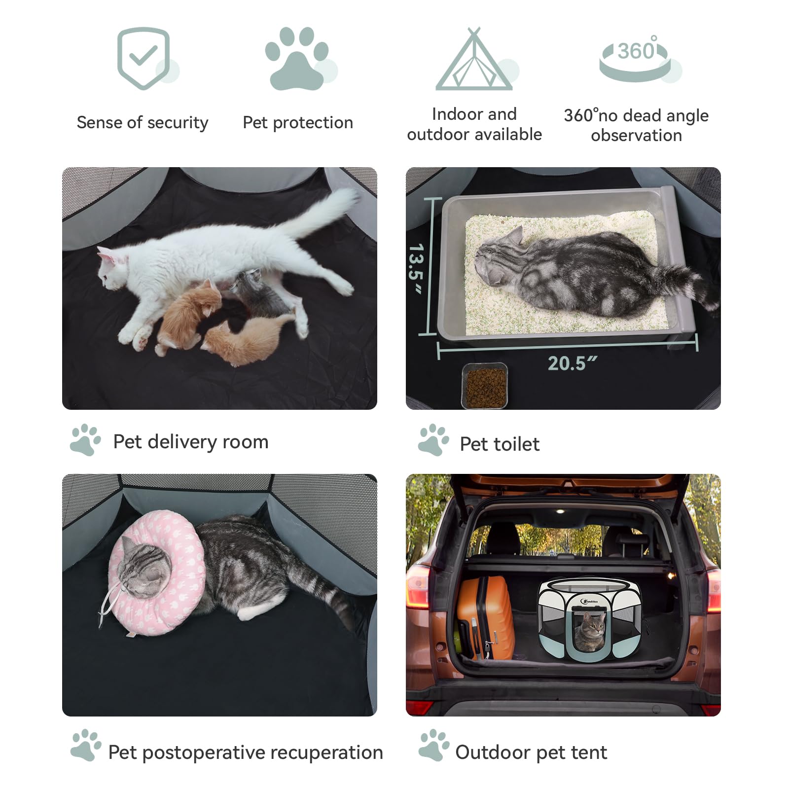 Siedihit dog playpen includes washable pee pads for convenience.