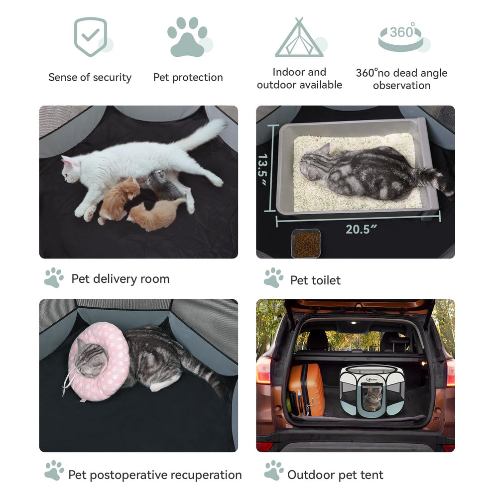 Siedihit dog playpen includes washable pee pads for convenience.
