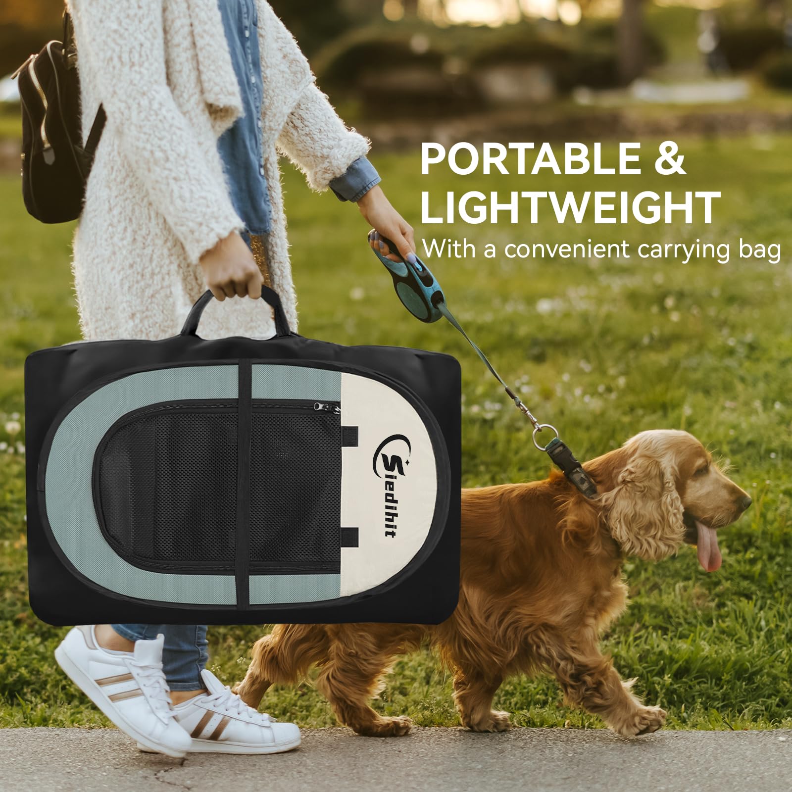 Siedihit dog playpen wide entrance simplifies pet supervision