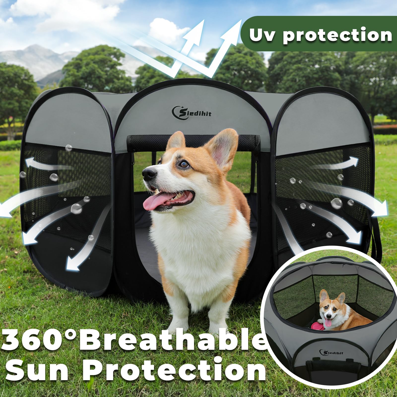 Siedihit eight-panel design offers a safe space for small pets