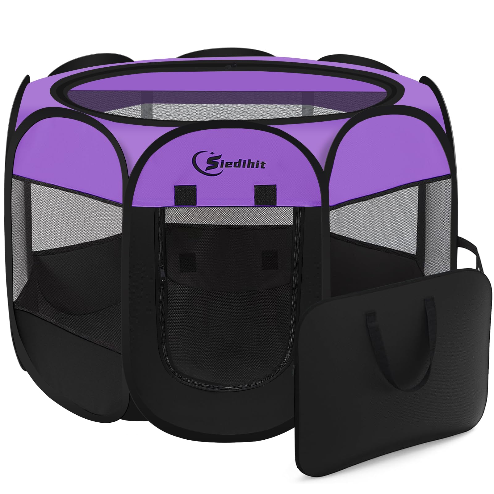 Siedihit large dog playpen with side-entry design for easy access and secure containment.