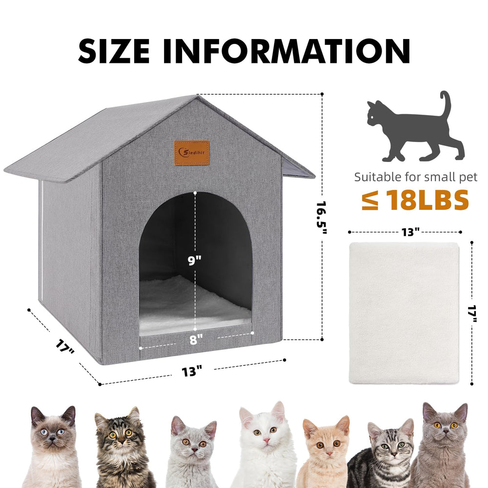 Siedihit outdoor cat house exterior durability showcases scratch-resistant Oxford fabric