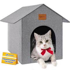 Siedihit outdoor cat house front view, weatherproof shelter for outdoor cats