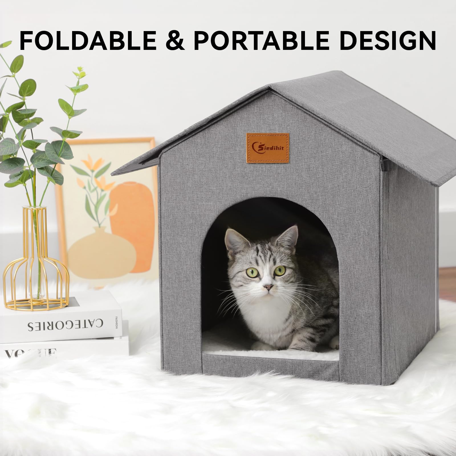 Siedihit outdoor cat house suitable for indoor or outdoor use