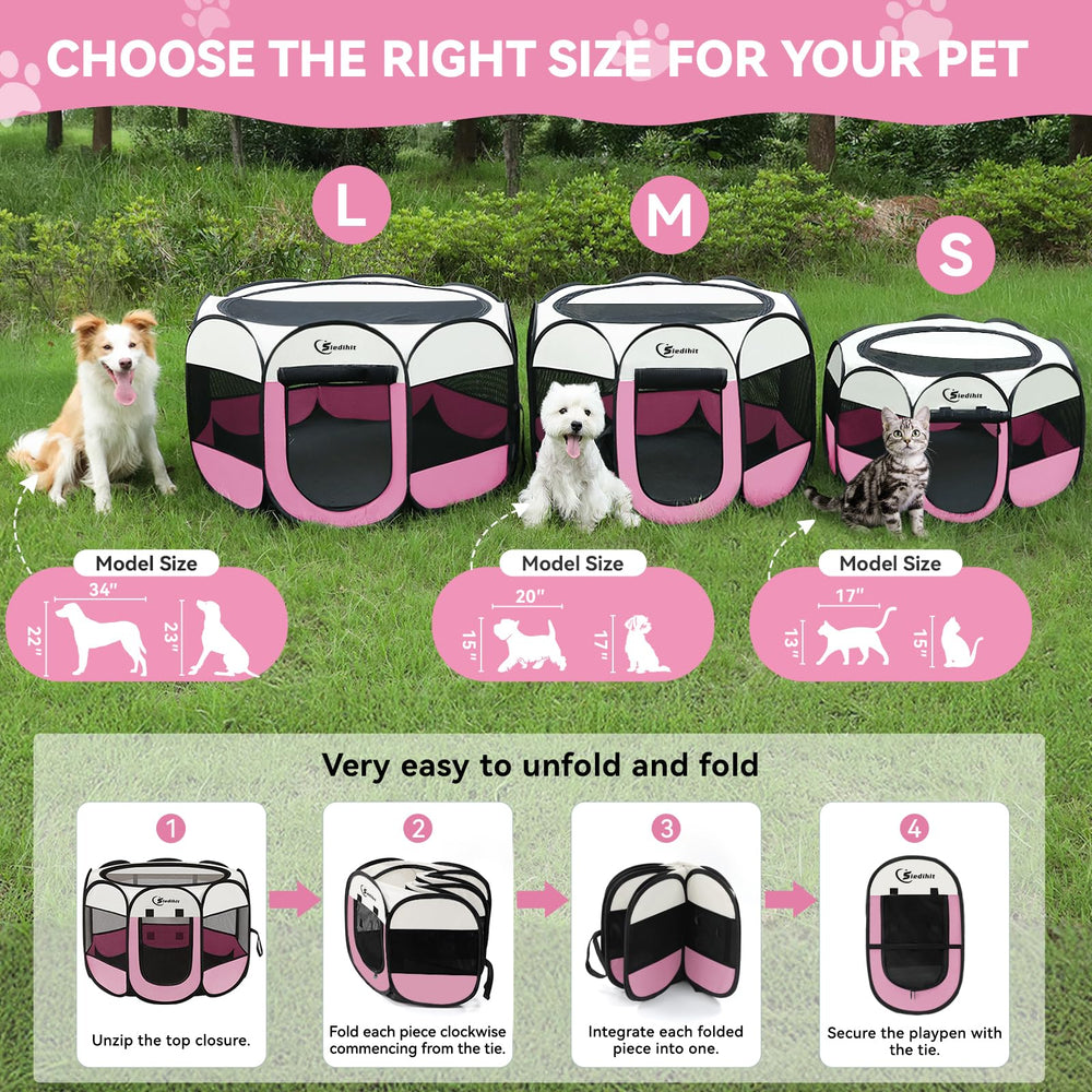 Siedihit pink playpen assembly-free setup for quick use.