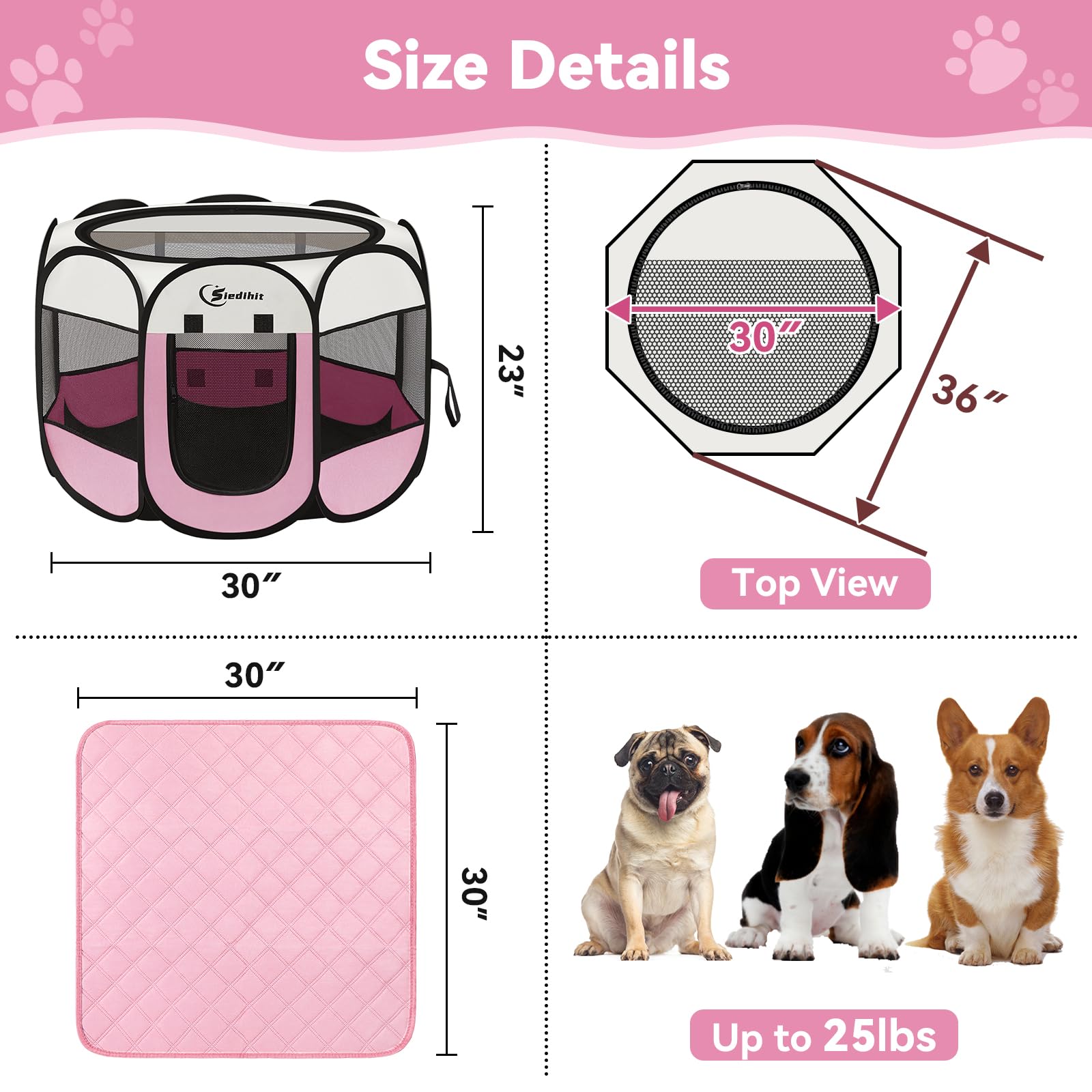 Siedihit pink playpen folded in carrying bag for travel.