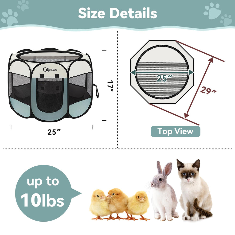Siedihit playpen folded compact into tote for travel.
