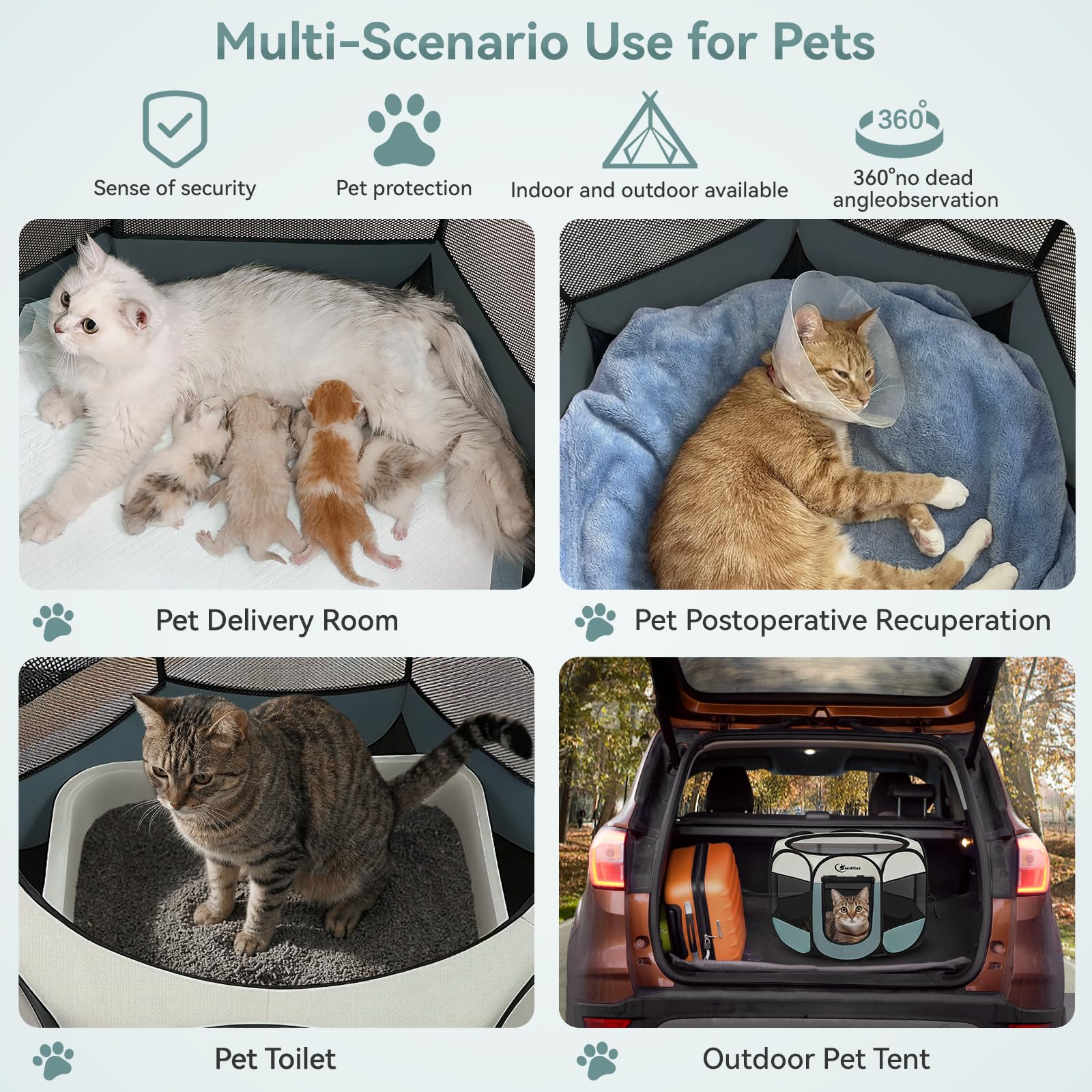 Siedihit playpen indoor-outdoor versatility for pets.