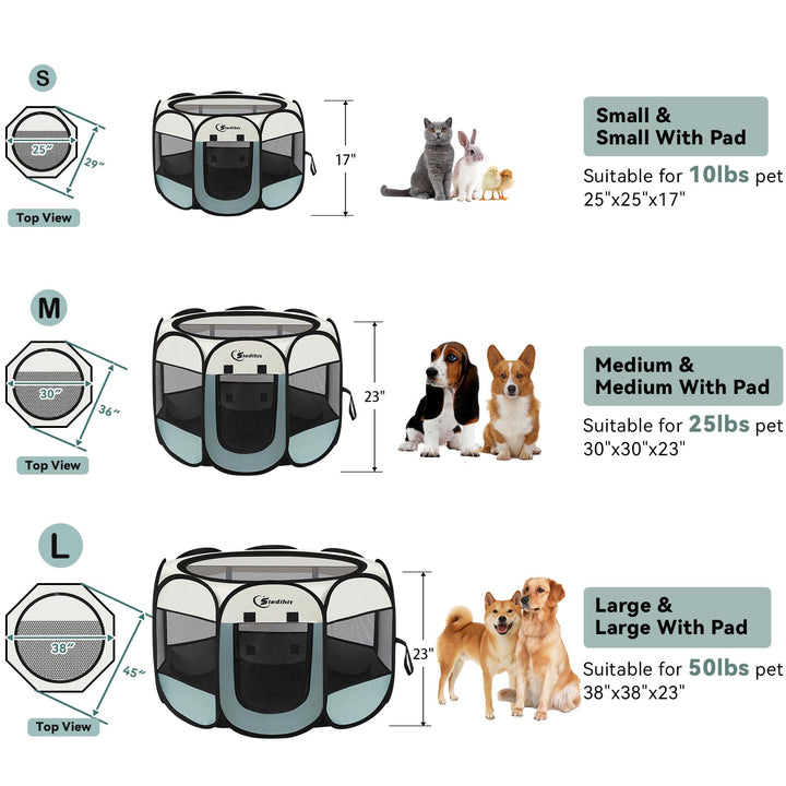 Siedihit playpen with washable pad inside for easy cleanup after play