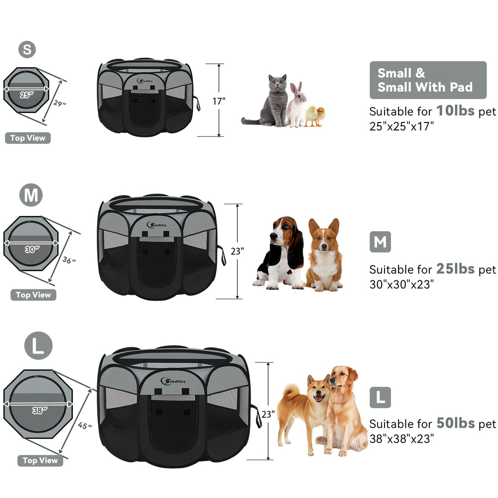 Siedihit portable pop up pet enclosure for on-the-go use.