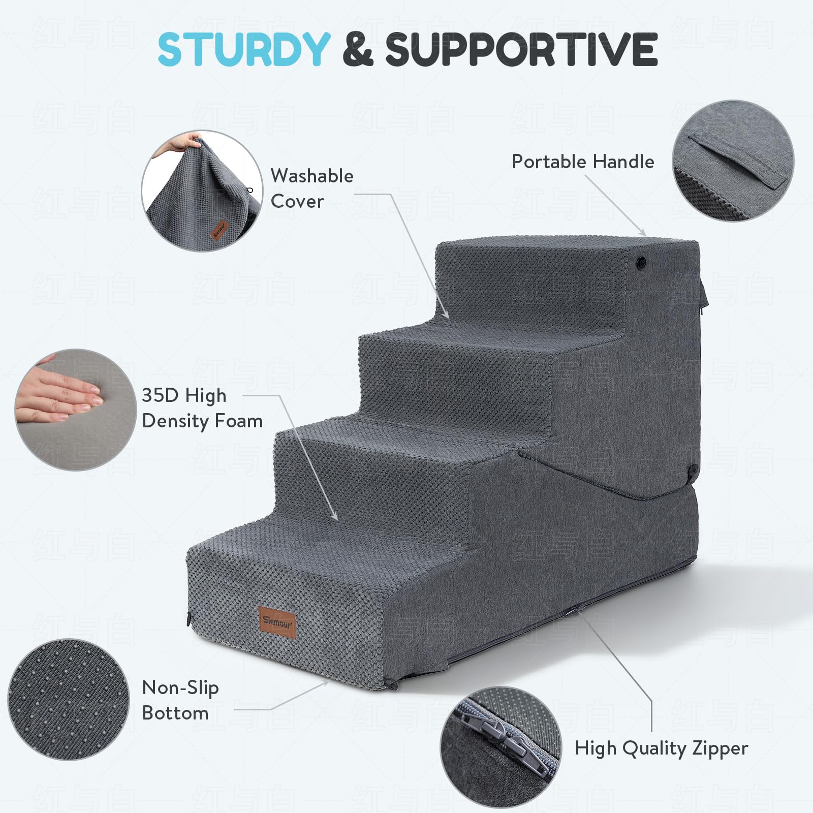 Foldable SIEMOUR dog stair saves space in living areas