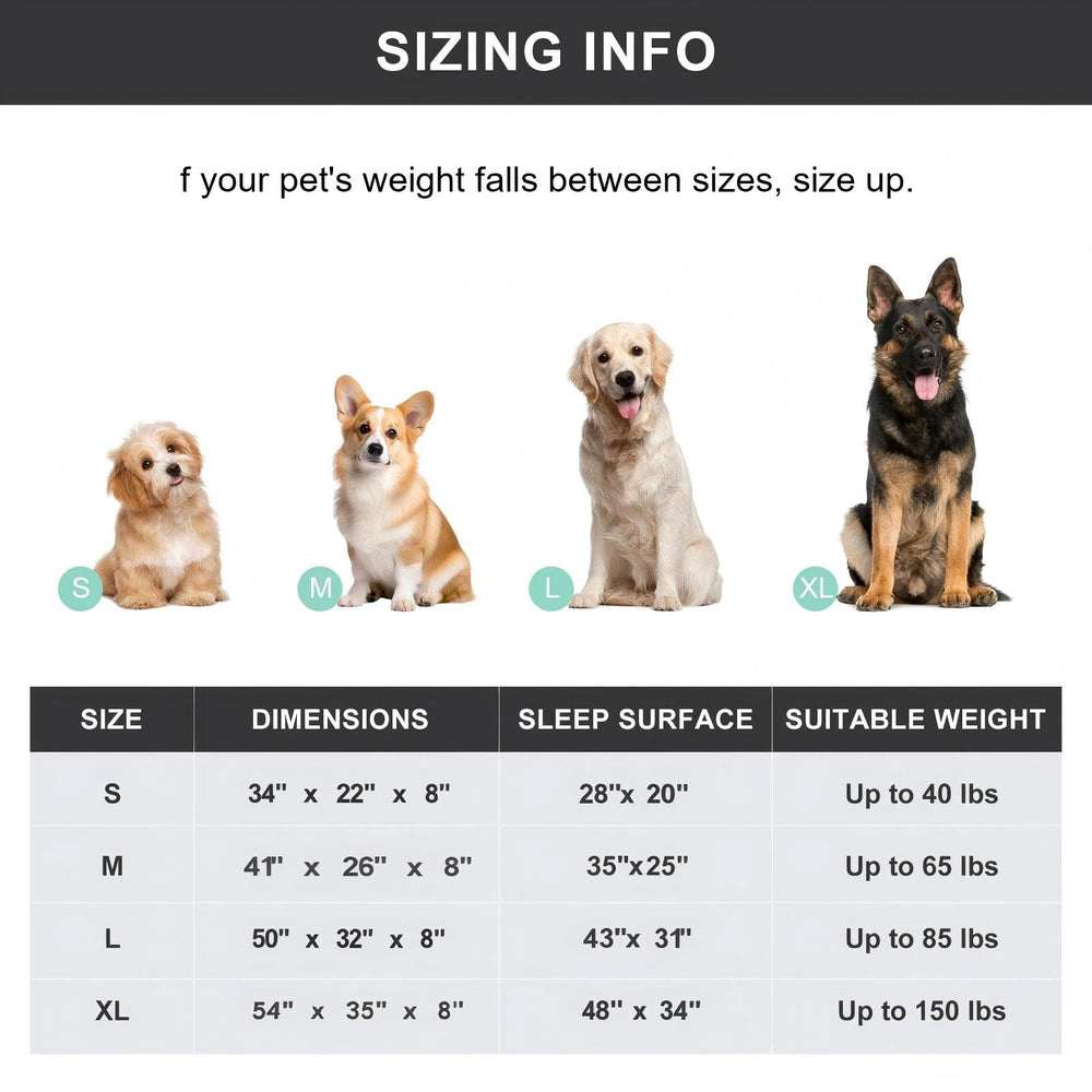 SIEMOUR large-dog-friendly elevated cot for cooler rests.