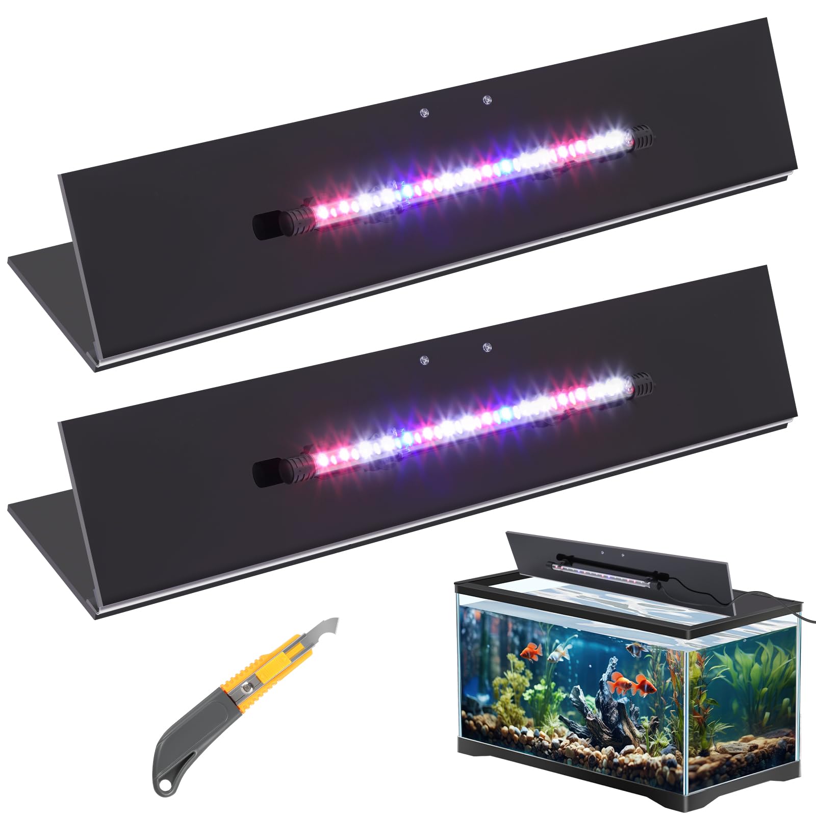 Sieral aquarium lid with polycarbonate canopy and LED light for clear viewing