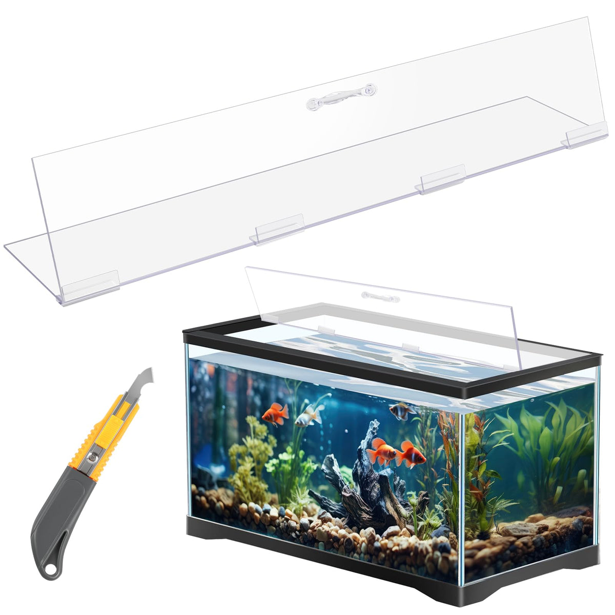 Sieral aquarium canopy coverage offers sturdy protection with clear visibility.