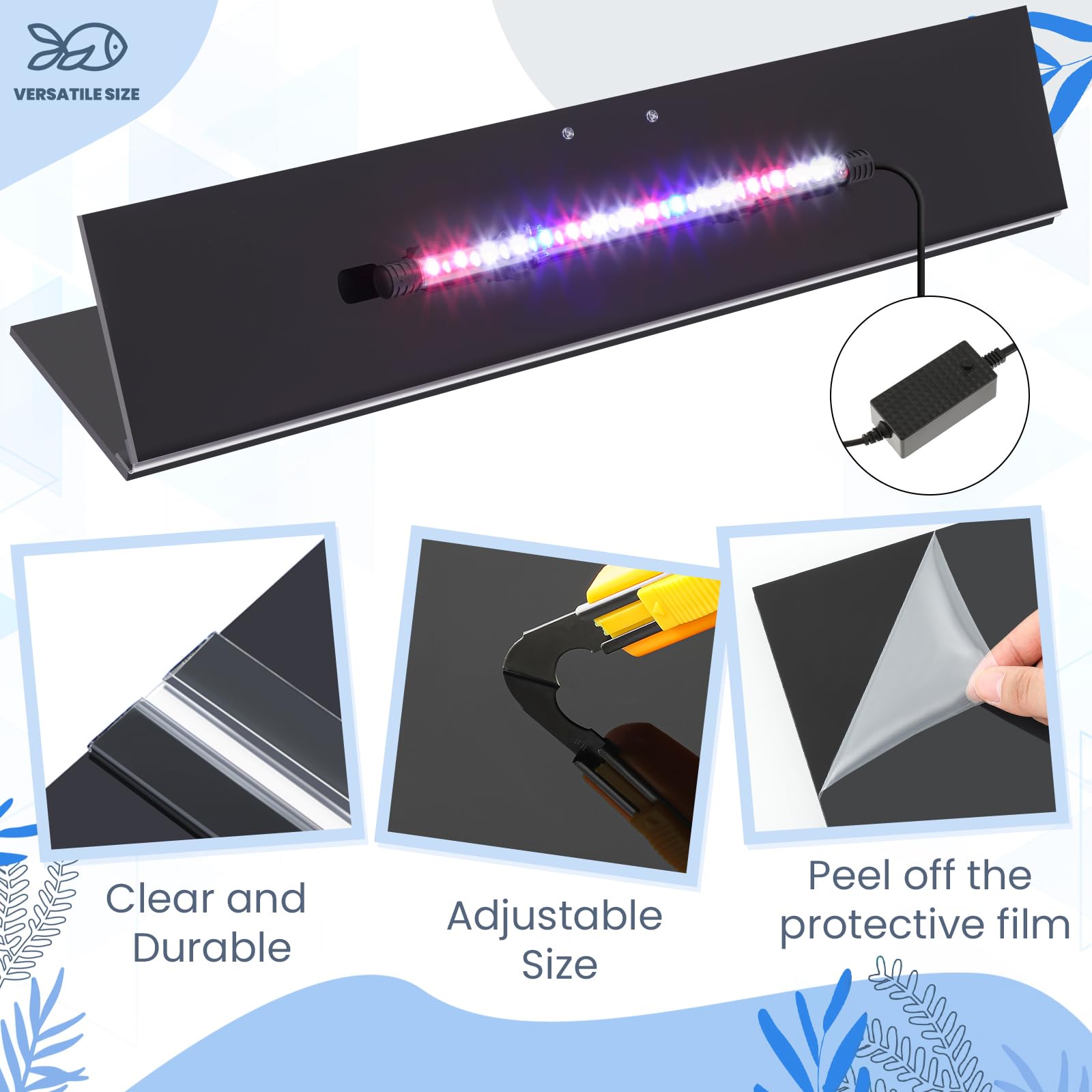 Sieral dual LED lights brighten the tank for better observation