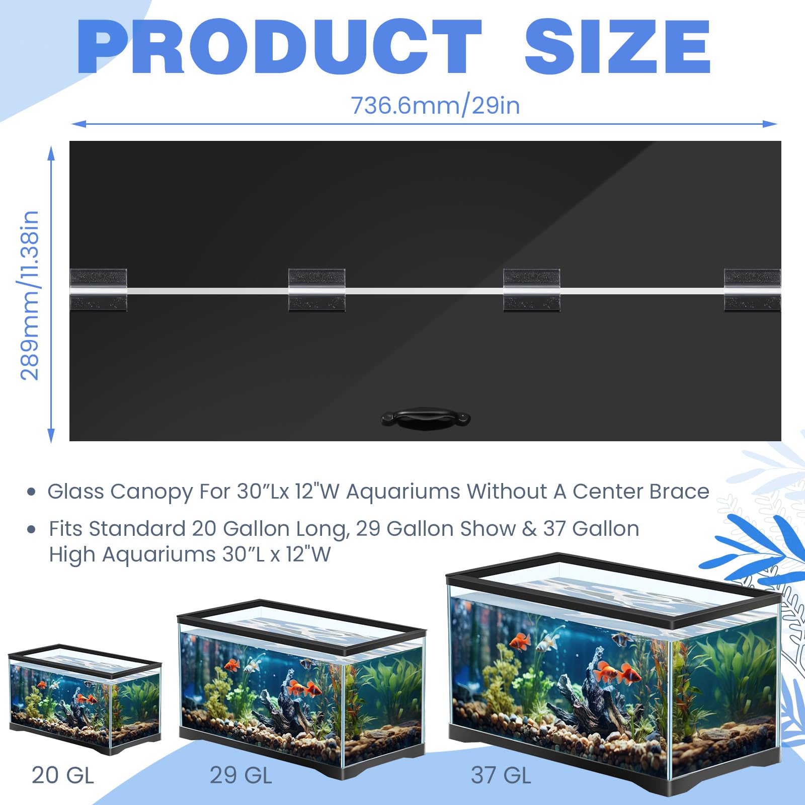 Sieral LED light with suction cups for adjustable aquarium illumination