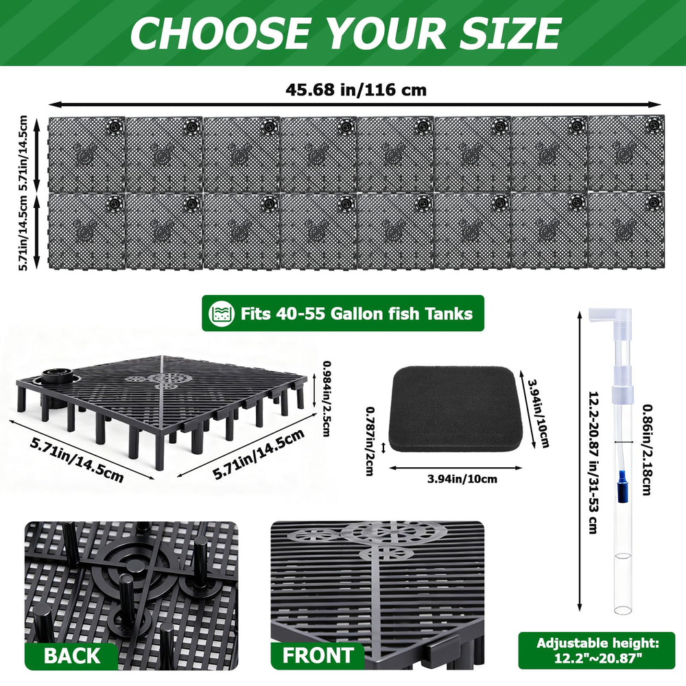 Sieral uplift tubes adjustable provide flexible tank depth options