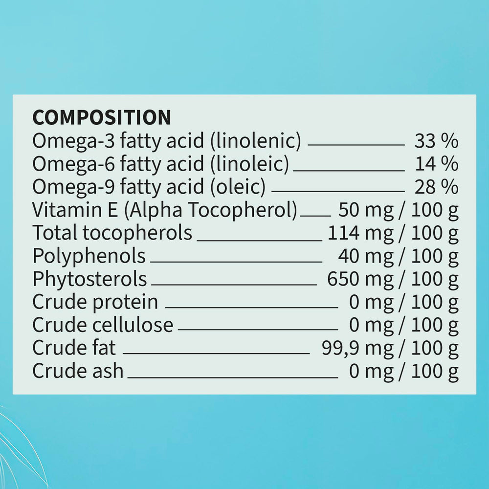 Signé Caméline camelina oil for cats bottle pour, supporting skin comfort and coat health