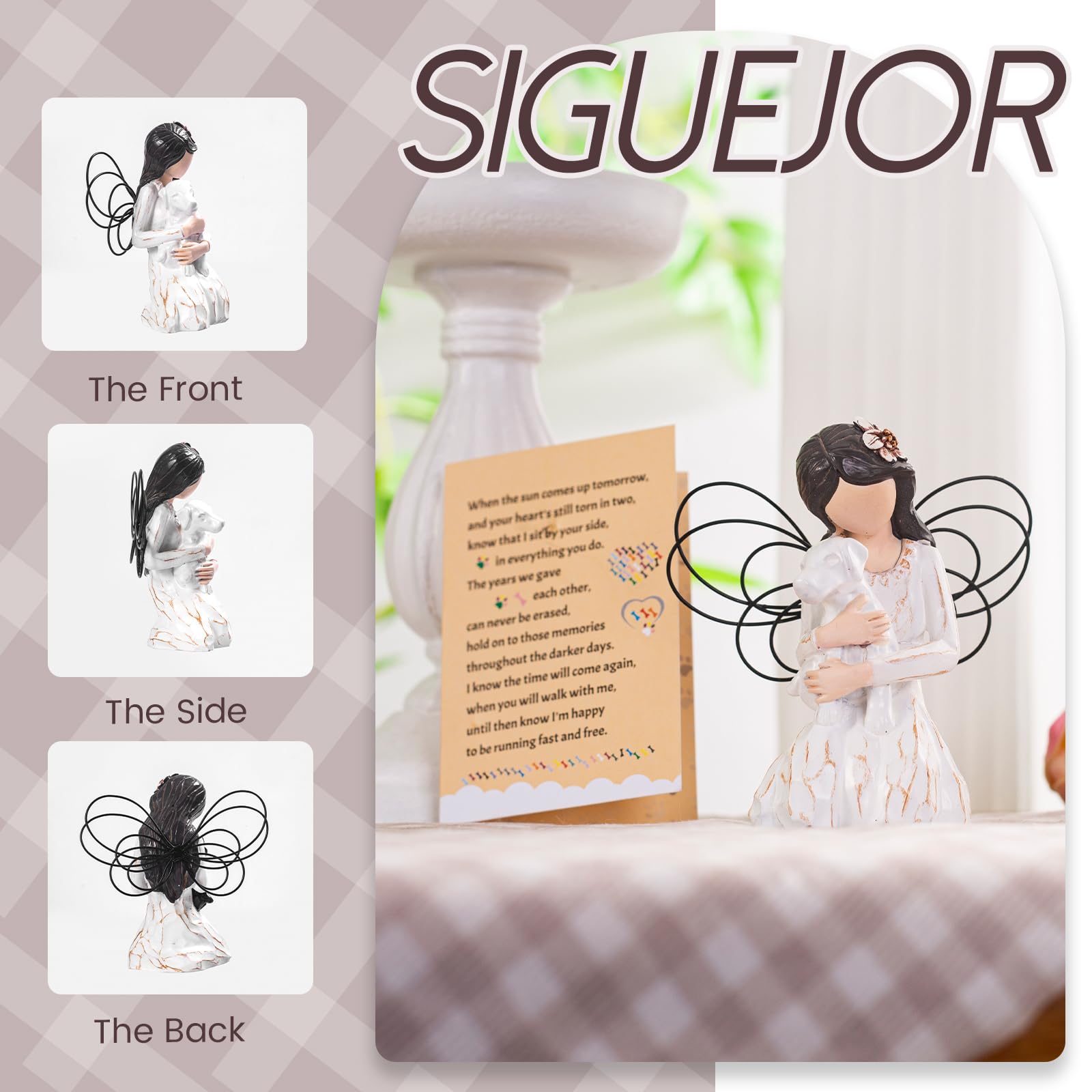 SIGUEJOR dog sympathy card included, a thoughtful note during difficult times.