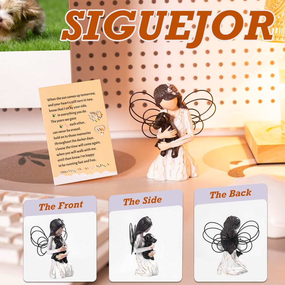 SIGUEJOR hand-painted resin angel, tangible keepsake to honor a beloved companion