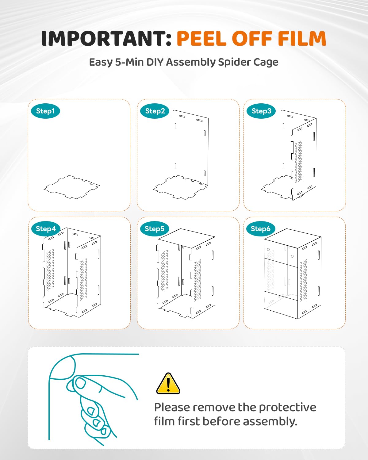 SIICCAR 360-view acrylic spider terrarium enables unobstructed observation.