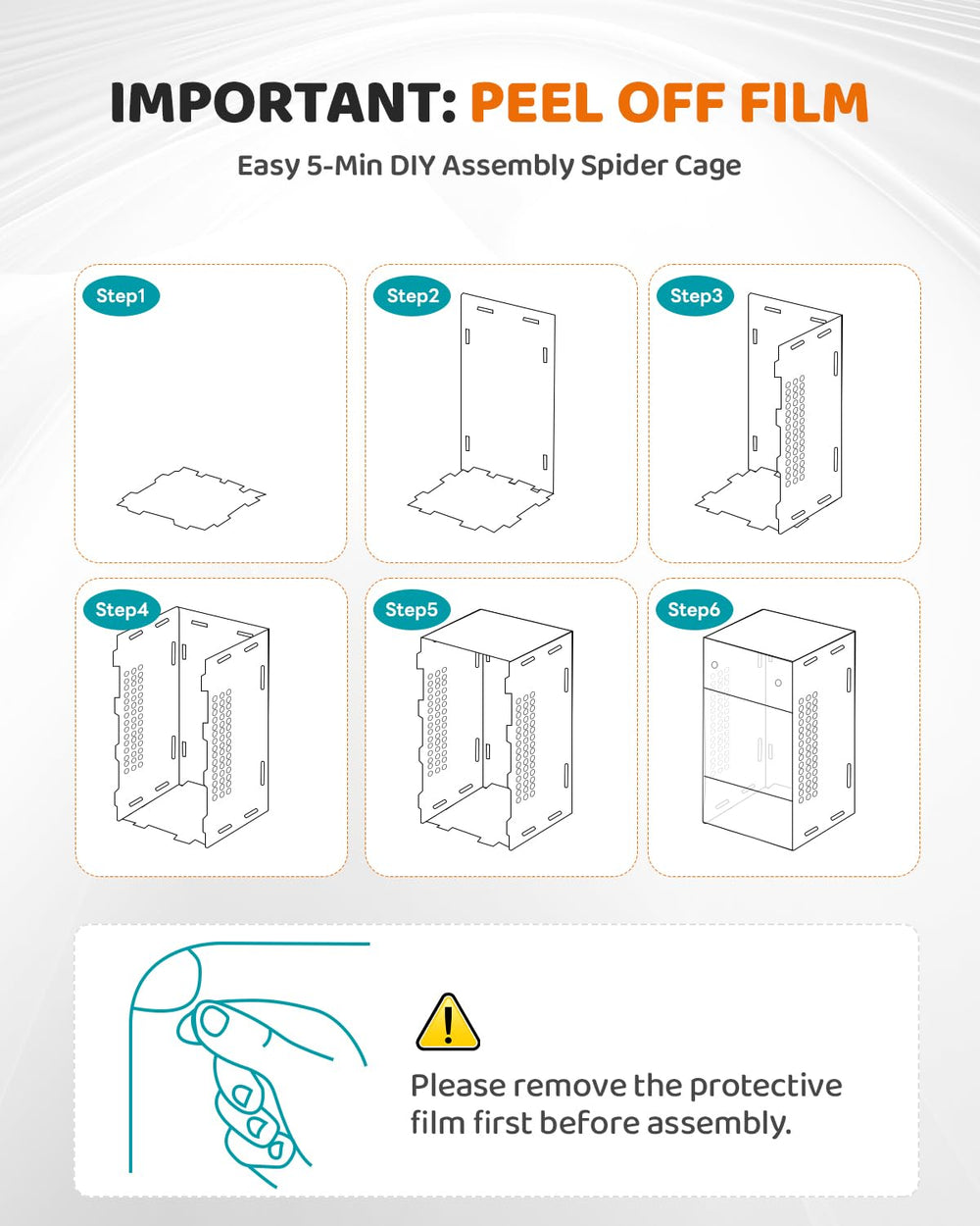 SIICCAR 360-view acrylic spider terrarium enables unobstructed observation.