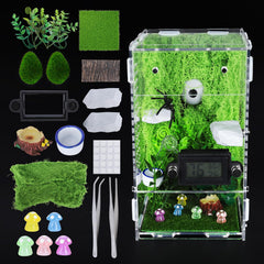 SIICCAR DIY jumping spider enclosure front view demonstrates a secure, crystal-clear habitat.