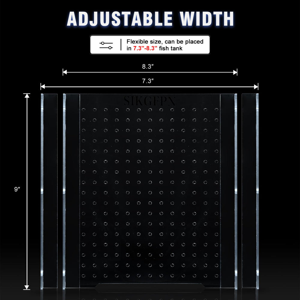 SIKGFPN divider’s tiny gap keeps fish contained while promoting gentle water flow.