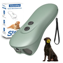 SILENTPAL dual-emitter bark deterrent device, front view, ideal for quick humane training.