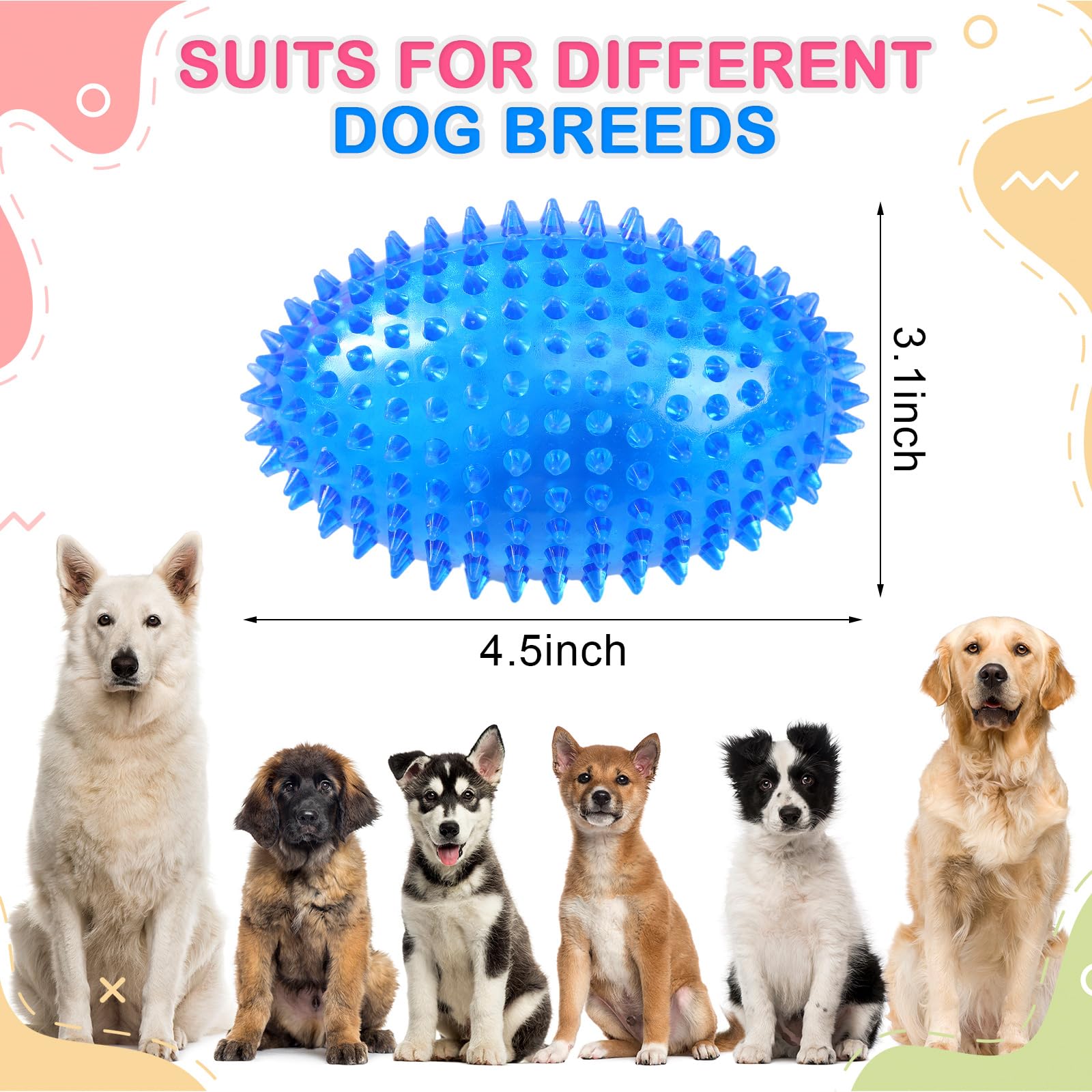 Silipull spiky football dog toy purple encourages chewing and gum massage