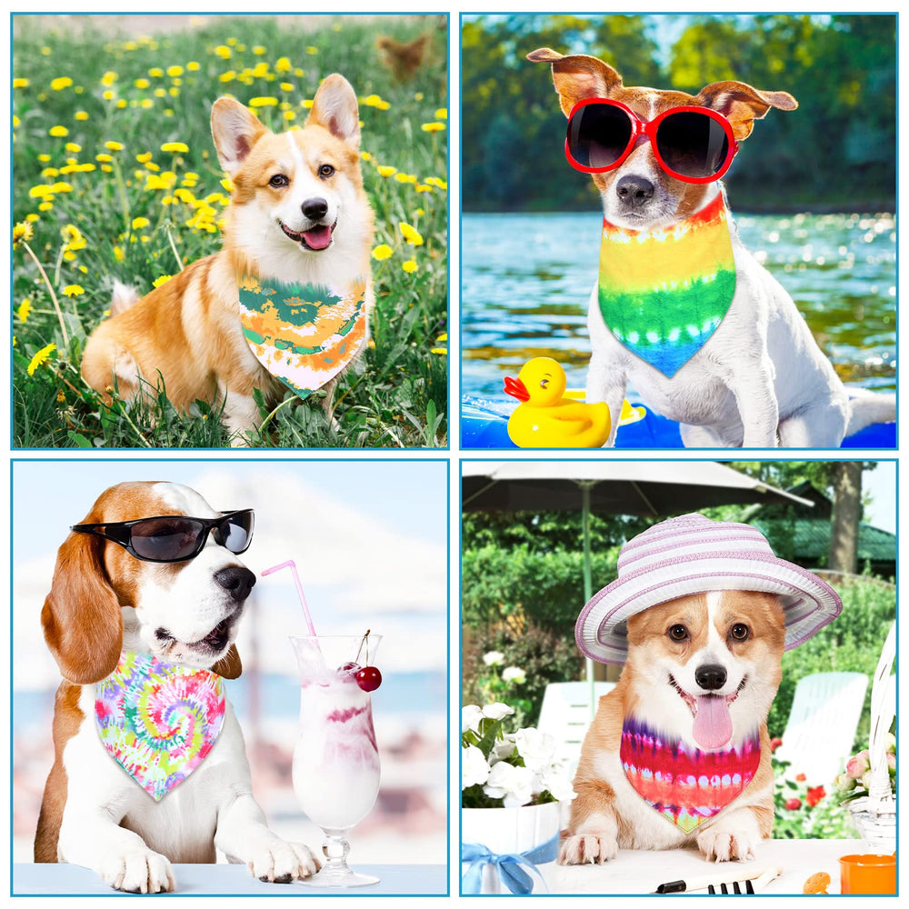 Silkfly tie-dye bibs elevate party looks for pets.