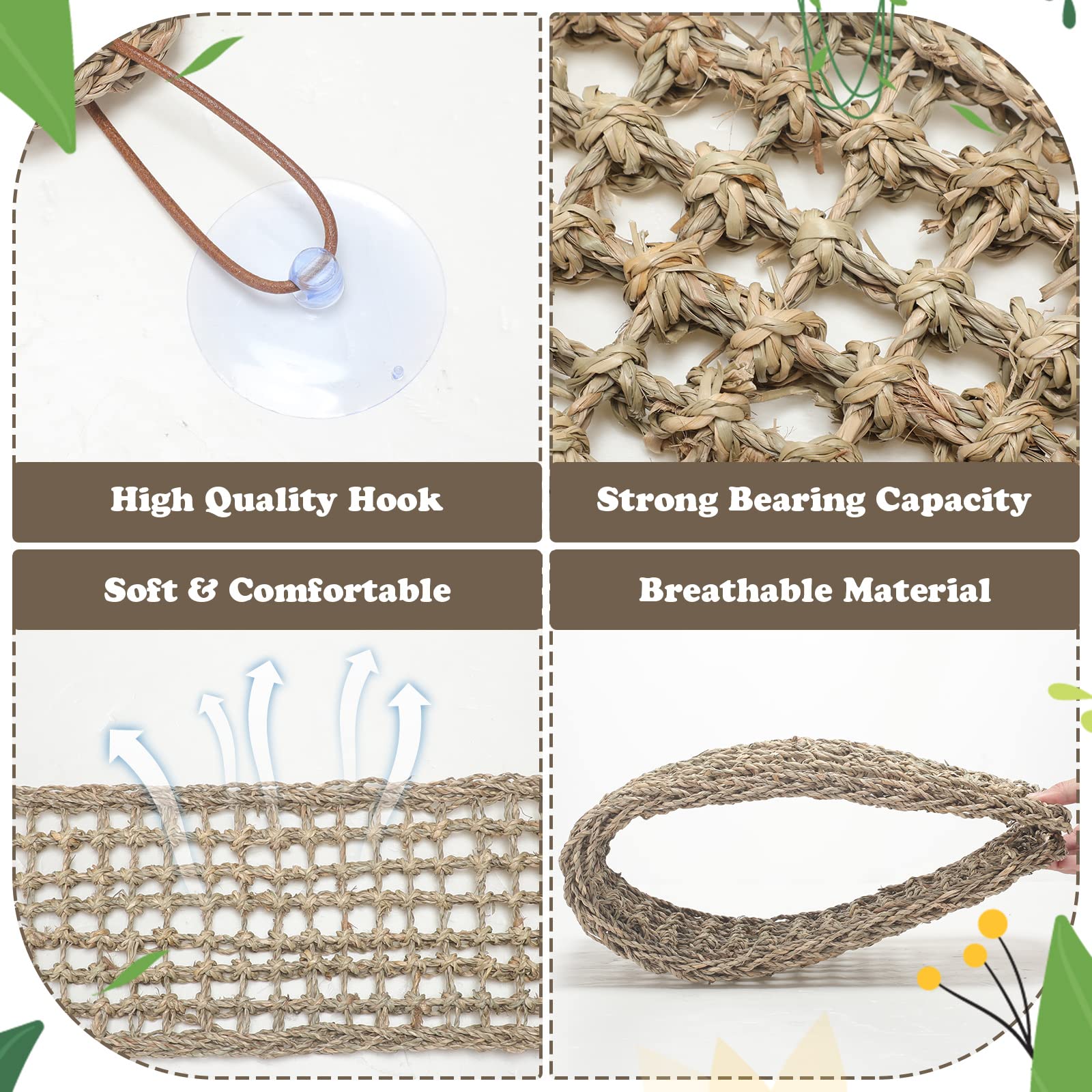 Silkfly reptile hammock seagrass weave soft yet sturdy climbing perch