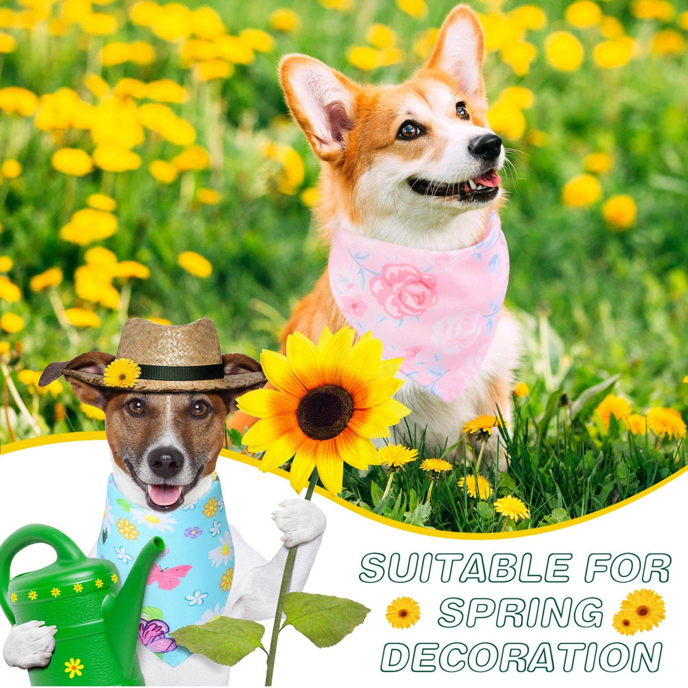 Silkfly spring floral bandana with vivid colors for cute pet outfits.